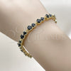 Oro Laminado Tennis Bracelet, Gold Filled Style with Black Cubic Zirconia, Polished, Golden Finish, 03.266.0040.2.08