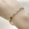 Oro Laminado Tennis Bracelet, Gold Filled Style with Multicolor Cubic Zirconia, Polished, Golden Finish, 03.266.0041.07