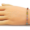 Oro Laminado Tennis Bracelet, Gold Filled Style with Multicolor Cubic Zirconia, Polished, Golden Finish, 03.266.0041.07 (Thickness, 7 Inches Length)