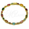Gold Filled Bracelet — Tennis Bracelet with Multicolor Cubic Zirconia Polished 03. — alternate product view — SKU 162191 | Oro Laminado brazalete — Tennis Bracelet with Multicolor Cubic Zirconia pulido 03. — SKU 162191