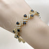 Oro Laminado Tennis Bracelet, Gold Filled Style Cluster Design, with Black and White Cubic Zirconia, Polished, Golden Finish, 03.266.0042.1.07