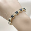 Oro Laminado Tennis Bracelet, Gold Filled Style Cluster Design, with Black and White Cubic Zirconia, Polished, Golden Finish, 03.266.0043.1.07 (Thickness, 8 Inches Length)