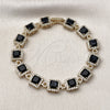 Gold Filled Bracelet — Tennis Bracelet Cluster Design with Black and White — alternate product view — SKU 162195 | Oro Laminado brazalete — Tennis Bracelet Cluster diseño with negro and blanco — SKU 162195