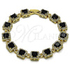 Gold Filled Bracelet — Tennis Bracelet Cluster Design with Black and White — alternate product view — SKU 162195 | Oro Laminado brazalete — Tennis Bracelet Cluster diseño with negro and blanco — SKU 162195