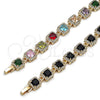 Gold Filled Bracelet — Tennis Bracelet Cluster Design with Black and White — alternate product view — SKU 162195 | Oro Laminado brazalete — Tennis Bracelet Cluster diseño with negro and blanco — SKU 162195