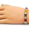Oro Laminado Tennis Bracelet, Gold Filled Style with Multicolor and White Cubic Zirconia, Polished, Golden Finish, 03.266.0044.07 (10 MM Thickness, 7 Inches Length)