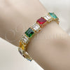 Oro Laminado Tennis Bracelet, Gold Filled Style with Multicolor and White Cubic Zirconia, Polished, Golden Finish, 03.266.0044.07 (10 MM Thickness, 7 Inches Length)