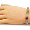 Oro Laminado Tennis Bracelet, Gold Filled Style with Multicolor and White Cubic Zirconia, Polished, Golden Finish, 03.266.0046.07 (08 MM Thickness, 8 Inches Length)