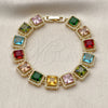 Gold Filled Bracelet — Tennis Bracelet with Multicolor Cubic Zirconia Polished 03. — alternate product view — SKU 162200 | Oro Laminado brazalete — Tennis Bracelet with Multicolor Cubic Zirconia pulido 03. — SKU 162200
