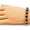 Oro Laminado Tennis Bracelet, Gold Filled Style with Black Cubic Zirconia, Polished, Golden Finish, 03.266.0047.1.07