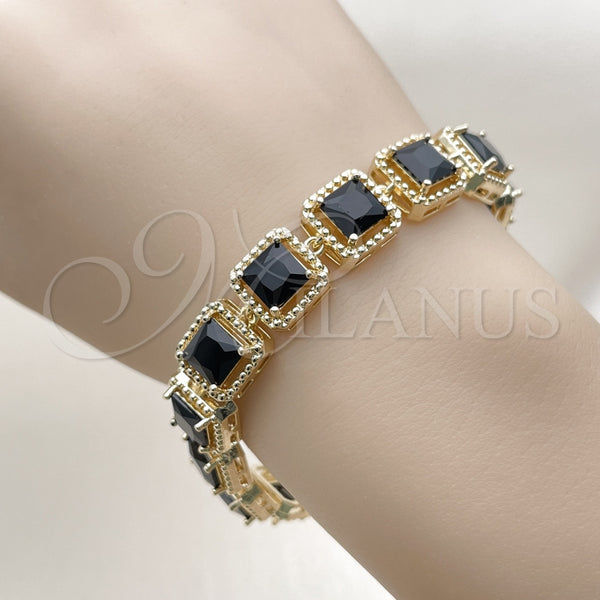 Gold Filled Bracelet — Tennis Bracelet with Black Cubic Zirconia Polished 03. — alternate product view — SKU 162201 | Oro Laminado brazalete — Tennis Bracelet with negro Cubic Zirconia pulido 03. — SKU 162201