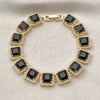 Gold Filled Bracelet — Tennis Bracelet with Black Cubic Zirconia Polished 03. — alternate product view — SKU 162201 | Oro Laminado brazalete — Tennis Bracelet with negro Cubic Zirconia pulido 03. — SKU 162201