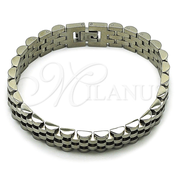 Stainless Steel Solid Bracelet, Polished, Steel Finish, 03.435.0007.08