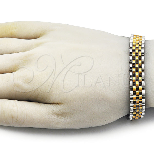 Stainless Steel Bracelet — Solid Bracelet Polished Two Tone 03. 12 MM — alternate product view — SKU 162219 | Acero Inoxidable brazalete — sólido Bracelet pulido Two Tone 03. 12 MM — SKU 162219
