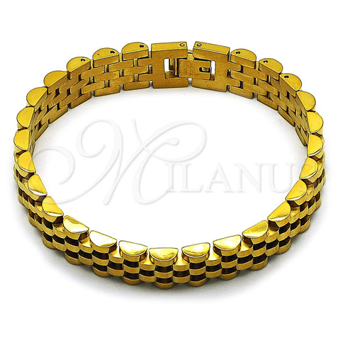 Stainless Steel Solid Bracelet, Polished, Golden Finish, 03.435.0007.2.08