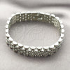 Stainless Steel Solid Bracelet, Polished, Steel Finish, 03.435.0008.08 (15 MM Thickness, 9 Inches Length)