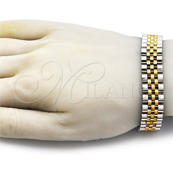 Stainless Steel Bracelet — Solid Bracelet Polished Two Tone 03. 15 MM — alternate product view — SKU 162222 | Acero Inoxidable brazalete — sólido Bracelet pulido Two Tone 03. 15 MM — SKU 162222