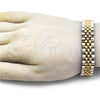 Stainless Steel Solid Bracelet, Polished, Two Tone, 03.435.0008.1.08 (15 MM Thickness, 9 Inches Length)