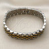 Stainless Steel Solid Bracelet, Polished, Two Tone, 03.435.0008.1.08 (15 MM Thickness, 9 Inches Length)