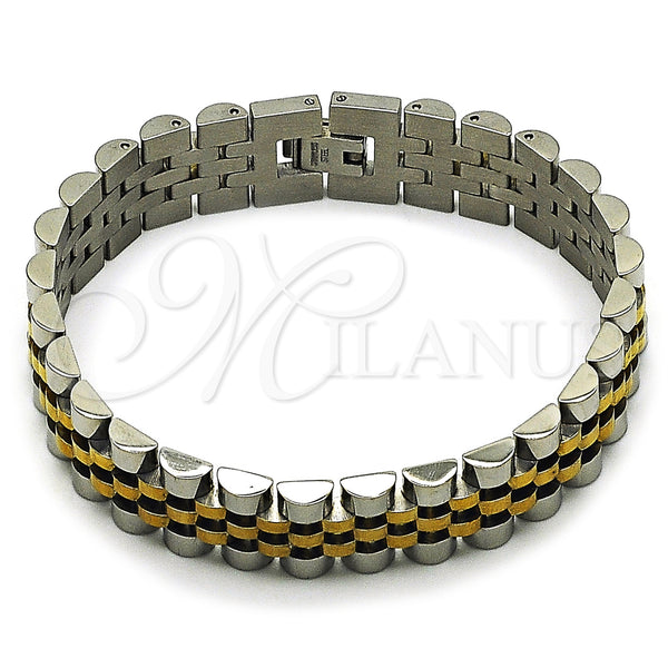 Stainless Steel Bracelet — Solid Bracelet Polished Two Tone 03. 15 MM — main product view — SKU 162222 | Acero Inoxidable brazalete — sólido Bracelet pulido Two Tone 03. 15 MM — SKU 162222