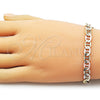 Oro Laminado Basic Bracelet, Gold Filled Style Mariner Design, Diamond Cutting Finish, Tricolor, 03.213.0396.08