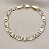 Gold Filled Bracelet — Basic Bracelet Mariner Design Diamond Cutting Tricolor 03. — alternate product view — SKU 162232 | Oro Laminado brazalete — básico Bracelet Mariner diseño Diamond Cutting Tricolor 03. — SKU 162232