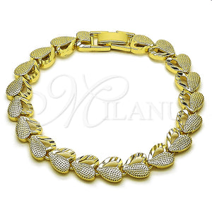 Gold Filled Bracelet — Solid Bracelet Heart Design Diamond Cutting 03. Thickness — main product view — SKU 162238 | Oro Laminado brazalete — sólido Bracelet corazón diseño Diamond Cutting 03. Thickness — SKU 162238