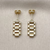 Oro Laminado Stud Earring, Gold Filled Style Belt Buckle Design, Polished, Golden Finish, 02.213.0845