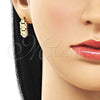 Oro Laminado Stud Earring, Gold Filled Style Belt Buckle Design, Polished, Golden Finish, 02.213.0845