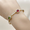 Oro Laminado Tennis Bracelet, Gold Filled Style Teardrop and Cluster Design, with Multicolor and White Cubic Zirconia, Polished, Golden Finish, 03.266.0050.1.07