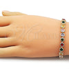 Oro Laminado Tennis Bracelet, Gold Filled Style with Multicolor Cubic Zirconia, Polished, Golden Finish, 03.283.0462.1.07