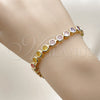 Oro Laminado Tennis Bracelet, Gold Filled Style with Multicolor Cubic Zirconia, Polished, Golden Finish, 03.283.0462.2.07 (Thickness, 7 Inches Length)