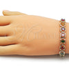 Oro Laminado Tennis Bracelet, Gold Filled Style with Multicolor Cubic Zirconia, Polished, Golden Finish, 03.283.0510.08