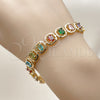 Oro Laminado Tennis Bracelet, Gold Filled Style with Multicolor Cubic Zirconia, Polished, Golden Finish, 03.283.0510.08