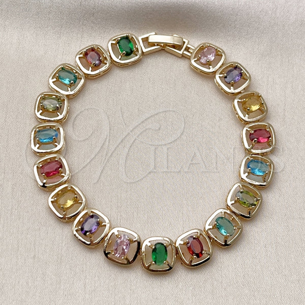 Gold Filled Bracelet — Tennis Bracelet with Multicolor Cubic Zirconia Polished 03. — alternate product view — SKU 162258 | Oro Laminado brazalete — Tennis Bracelet with Multicolor Cubic Zirconia pulido 03. — SKU 162258
