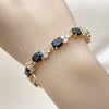 Oro Laminado Tennis Bracelet, Gold Filled Style with Black and White Cubic Zirconia, Polished, Golden Finish, 03.283.0512.07