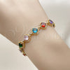 Oro Laminado Tennis Bracelet, Gold Filled Style with Multicolor Cubic Zirconia, Polished, Golden Finish, 03.283.0515.07