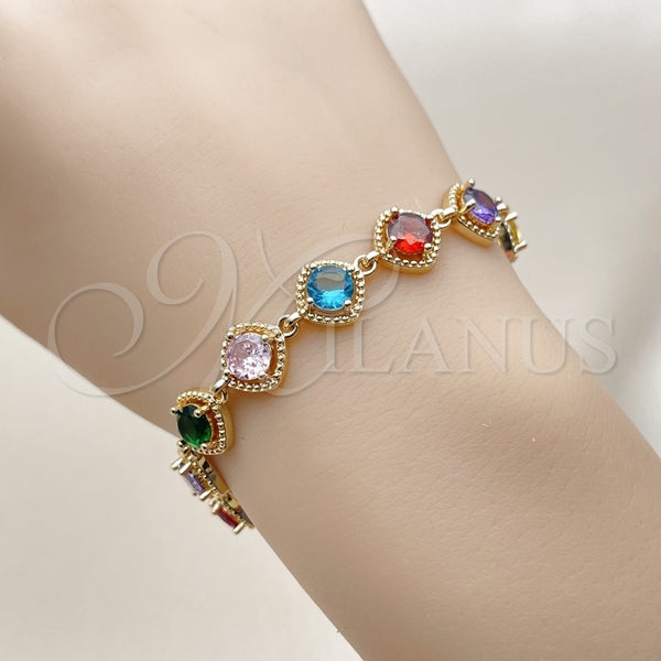 Gold Filled Bracelet — Tennis Bracelet with Multicolor Cubic Zirconia Polished 03. — alternate product view — SKU 162269 | Oro Laminado brazalete — Tennis Bracelet with Multicolor Cubic Zirconia pulido 03. — SKU 162269