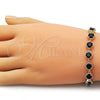 Oro Laminado Tennis Bracelet, Gold Filled Style with Black Cubic Zirconia, Polished, Golden Finish, 03.283.0516.1.07