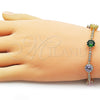 Oro Laminado Tennis Bracelet, Gold Filled Style with Multicolor and White Cubic Zirconia, Polished, Golden Finish, 03.283.0518.07