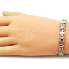 Oro Laminado Tennis Bracelet, Gold Filled Style Cluster Design, with Multicolor and White Cubic Zirconia, Polished, Golden Finish, 03.283.0521.08 (Thickness, 8 Inches Length)
