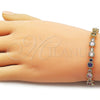 Oro Laminado Tennis Bracelet, Gold Filled Style with Multicolor Cubic Zirconia, Polished, Golden Finish, 03.283.0522.07