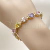 Oro Laminado Tennis Bracelet, Gold Filled Style with Multicolor Cubic Zirconia, Polished, Golden Finish, 03.283.0525.07 (Thickness, 7 Inches Length)