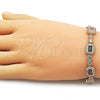 Oro Laminado Tennis Bracelet, Gold Filled Style Baguette and Cluster Design, with Multicolor and White Cubic Zirconia, Polished, Golden Finish, 03.283.0530.07 (Thickness, 7 Inches Length)