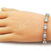 Oro Laminado Tennis Bracelet, Gold Filled Style with White Cubic Zirconia, Polished, Golden Finish, 03.283.0534.07 (08 MM Thickness, 8 Inches Length)