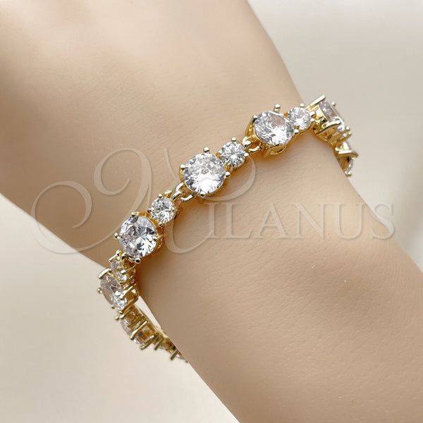 Gold Filled Bracelet — Tennis Bracelet with White Cubic Zirconia Polished 03. — alternate product view — SKU 162296 | Oro Laminado brazalete — Tennis Bracelet with blanco Cubic Zirconia pulido 03. — SKU 162296