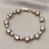 Gold Filled Bracelet — Tennis Bracelet with White Cubic Zirconia Polished 03. — alternate product view — SKU 162296 | Oro Laminado brazalete — Tennis Bracelet with blanco Cubic Zirconia pulido 03. — SKU 162296