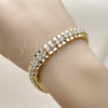 Oro Laminado Tennis Bracelet, Gold Filled Style with White Cubic Zirconia, Polished, Golden Finish, 03.283.0535.07