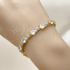Oro Laminado Tennis Bracelet, Gold Filled Style with White Cubic Zirconia, Polished, Golden Finish, 03.283.0536.07