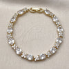 Oro Laminado Tennis Bracelet, Gold Filled Style with White Cubic Zirconia, Polished, Golden Finish, 03.283.0536.07